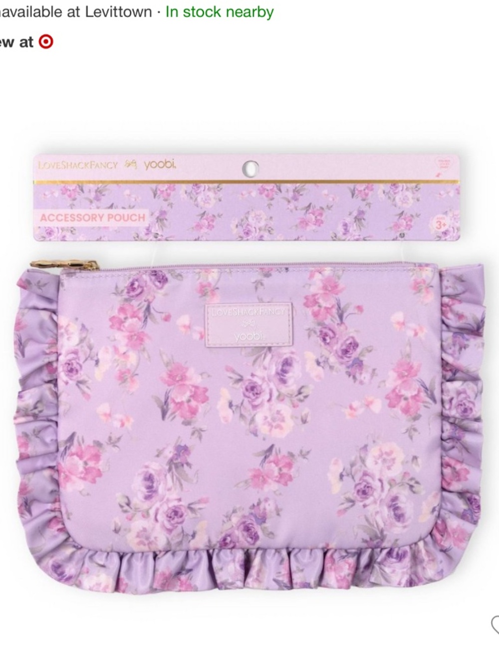 LoveShackFancy x Target - Yoobi Happy Thoughts Flat Zip Pencil Case with Ruffles